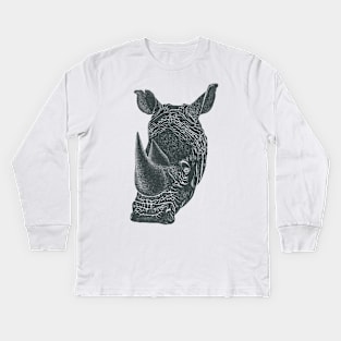 Rhino Head Kids Long Sleeve T-Shirt